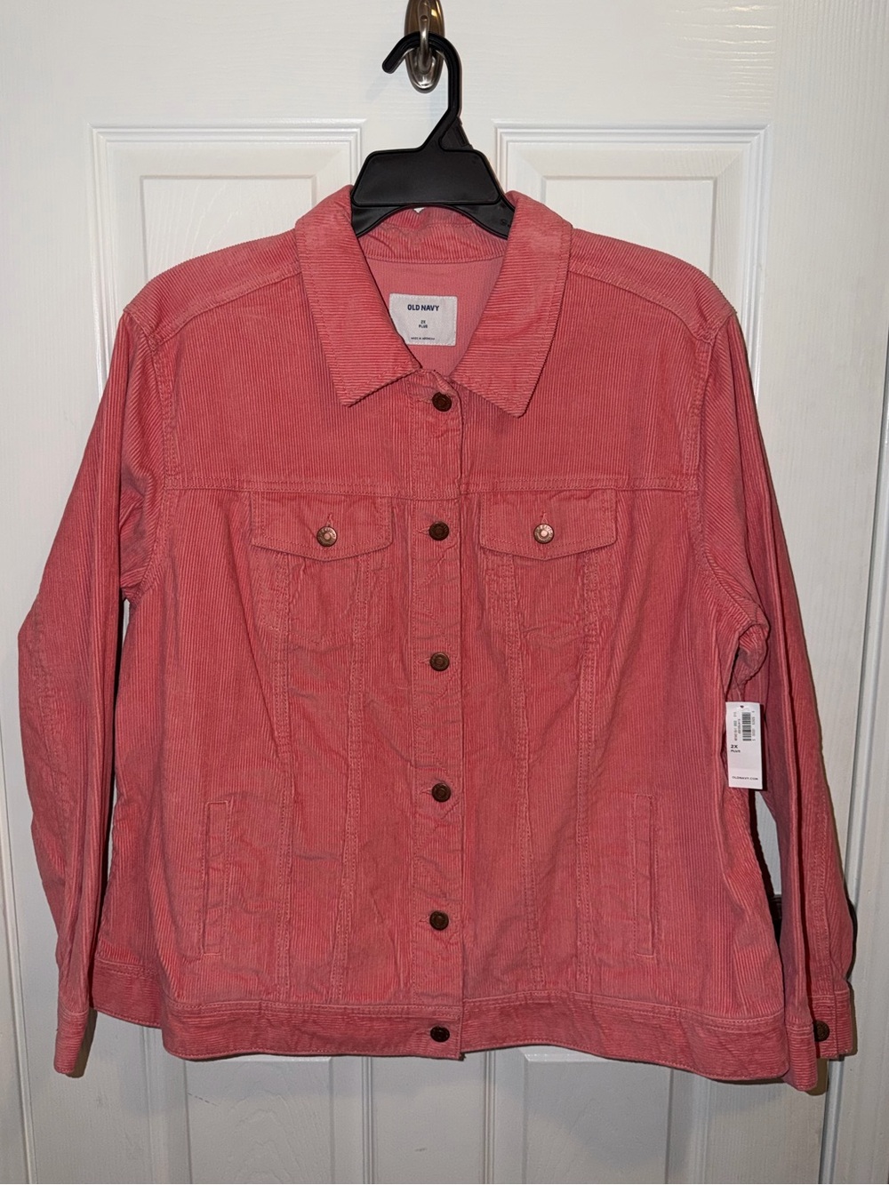 Old Navy Pink Corduroy Jacket Women's Button-Front Size 2X NWT